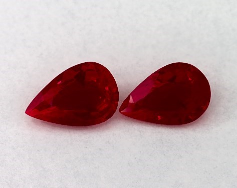  0.75 Carat Ruby   Pear Gemstone Pairs