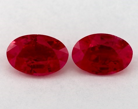  1.11 Carat Ruby   Oval Gemstone Pairs