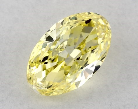 Lab-Created 0.44 Carat Yellow VVS2  oval diamond