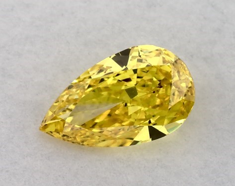 Lab-Created 0.31 Carat Yellow VVS2  pear diamond