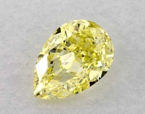 Lab-Created 0.36 Carat Yellow VS1  pear diamond
