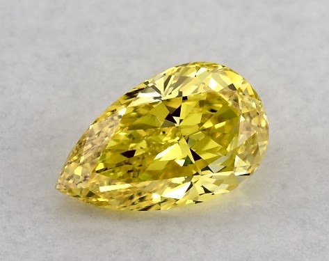 Lab-Created 0.34 Carat Yellow VVS2  pear diamond