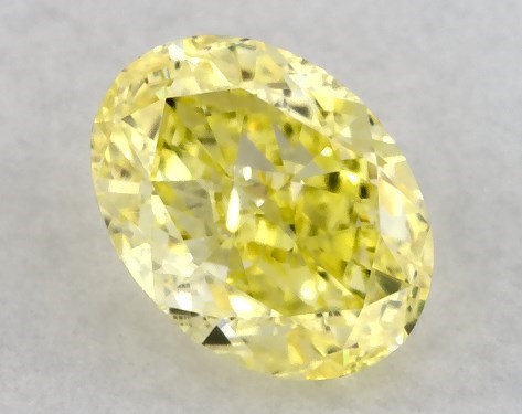 Lab-Created 0.41 Carat Yellow VVS1  oval diamond