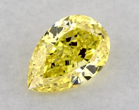 Lab-Created 0.36 Carat Yellow VS1  pear diamond
