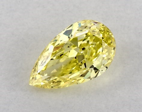 Lab-Created 0.43 Carat Yellow VS1  pear diamond
