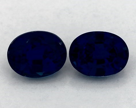  0.97 Carat Blue Sapphire   Oval Gemstone Pairs