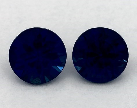  0.91 Carat Blue Sapphire   Round Gemstone Pairs