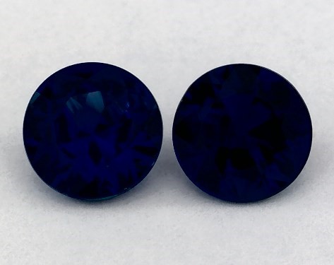  0.79 Carat Blue Sapphire   Round Gemstone Pairs