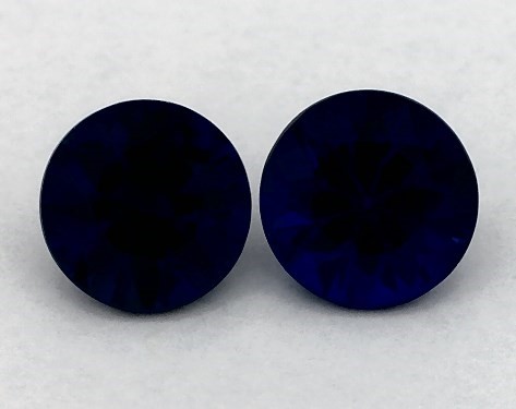 0.87 Carat Blue Sapphire   Round Gemstone Pairs