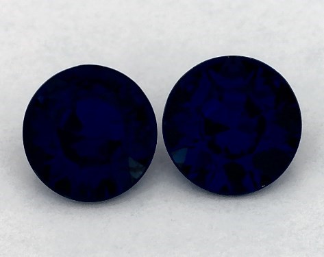  0.80 Carat Blue Sapphire   Round Gemstone Pairs