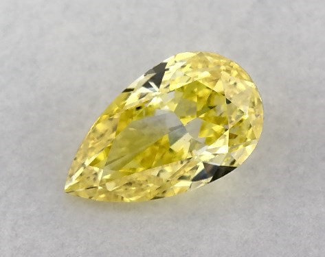 Lab-Created 0.36 Carat Yellow VS2  pear diamond