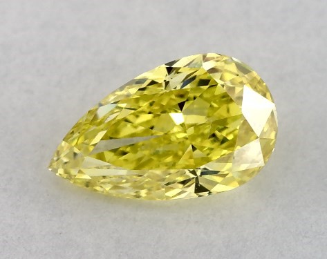 Lab-Created 0.41 Carat Yellow SI1  pear diamond