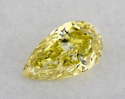 Lab-Created 0.38 Carat Yellow VS2  pear diamond