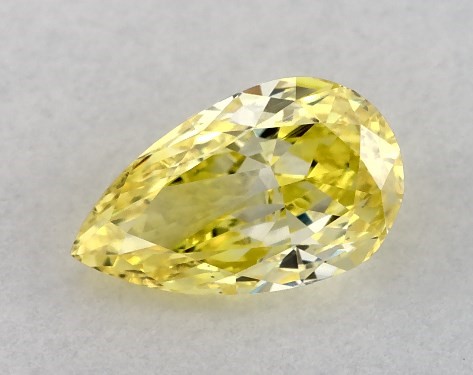 Lab-Created 0.39 Carat Yellow VS2  pear diamond