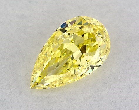 Lab-Created 0.41 Carat Yellow VVS2  pear diamond