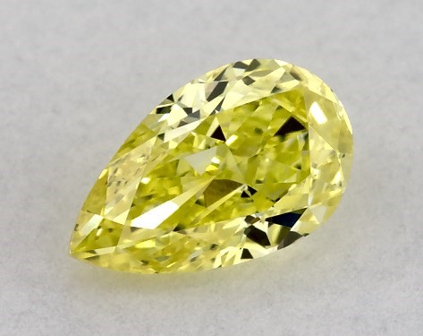 Lab-Created 0.37 Carat Yellow VVS2  pear diamond