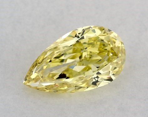 Lab-Created 0.45 Carat Yellow VVS2  pear diamond