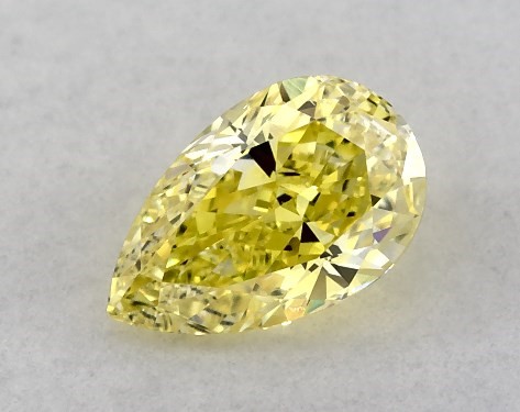 Lab-Created 0.34 Carat Yellow VS2  pear diamond