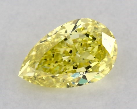 Lab-Created 0.41 Carat Yellow VVS2  pear diamond