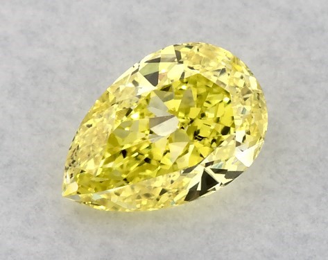 Lab-Created 0.43 Carat Yellow VVS1  pear diamond