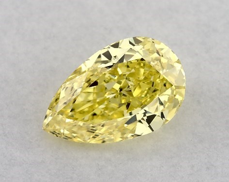 Lab-Created 0.44 Carat Yellow VS1  pear diamond