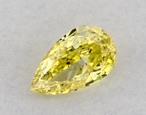 Lab-Created 0.42 Carat Yellow VVS2  pear diamond