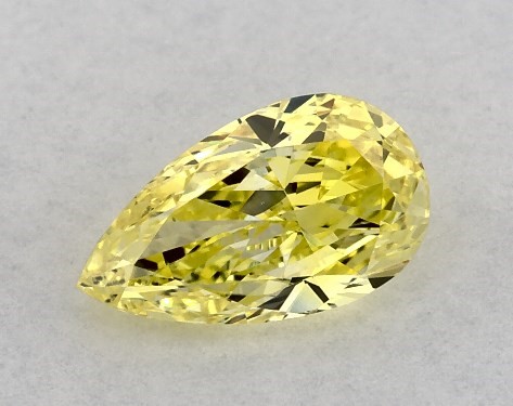 Lab-Created 0.41 Carat Yellow VVS2  pear diamond