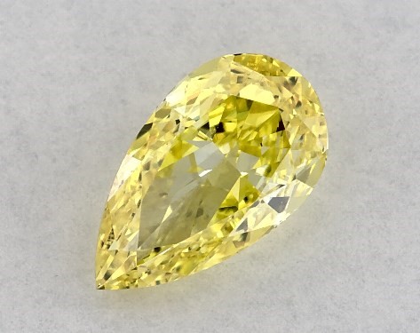Lab-Created 0.44 Carat Yellow VS1  pear diamond