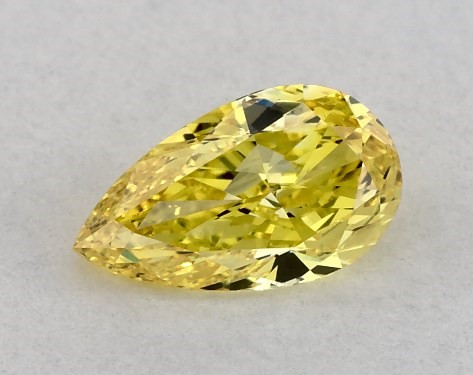 Lab-Created 0.30 Carat Yellow VVS2  pear diamond