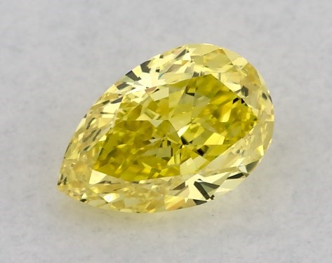 Lab-Created 0.42 Carat Yellow VVS2  pear diamond