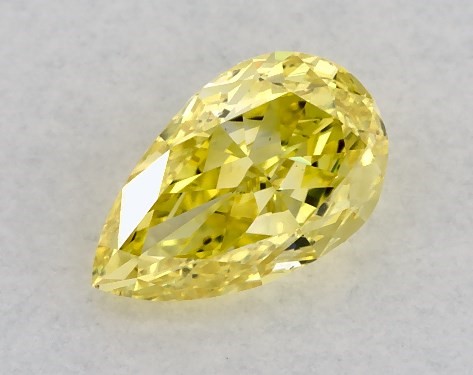 Lab-Created 0.46 Carat Yellow VS1  pear diamond