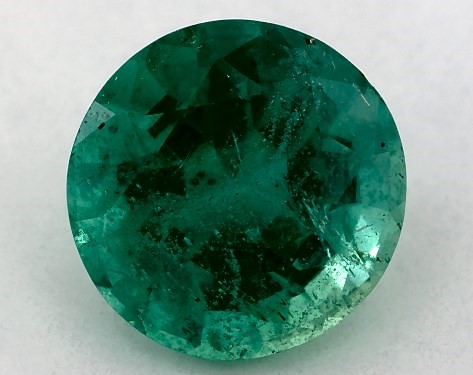 1.33 carat Round Natural Green Emerald Solo Infinity Engagement Ring