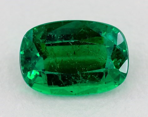 1.26 carat Cushion Natural Green Emerald Thin Channel Set Round Shaped Diamond Engagement Ring