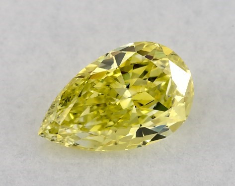 Lab-Created 0.33 Carat Yellow VVS2  pear diamond