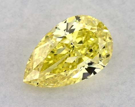 Lab-Created 0.36 Carat Yellow SI1  pear diamond
