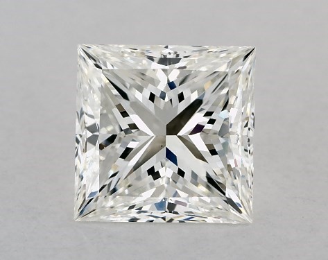 2.00 Carat H-VS1 Princess Cut Diamond French Cut Pavé Diamond Engagement Ring