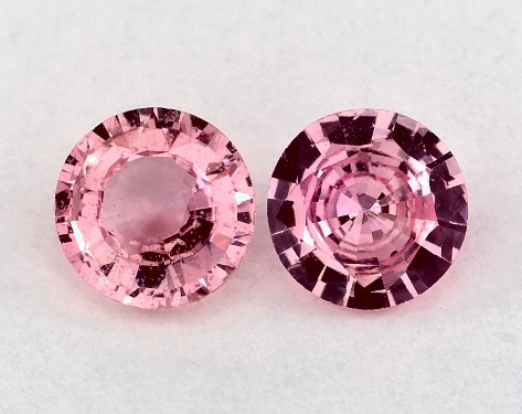  0.93 Carat Pink Sapphire   Round Gemstone Pairs