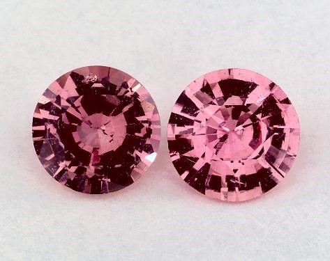  1.08 Carat Pink Sapphire   Round Gemstone Pairs