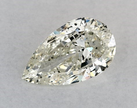 This 1.5 carat pear diamond K color SI2 clarity has Good proportions and a diamond grading report from GIA