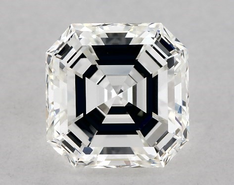 This 0.8 carat asscher diamond G color VVS1 clarity has Good proportions and a diamond grading report from GIA