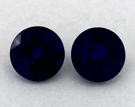  1.21 Carat Blue Sapphire   Round Gemstone Pairs