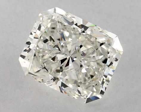 3.26 Carat J-VS2 Radiant Cut Diamond Tapered Baguette Diamond Engagement Ring