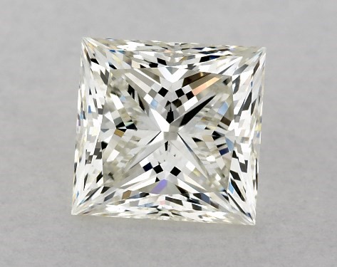 1.99 Carat K-VS1 Princess Cut Diamond Pavé Knife Edge Lotus Basket Engagement Ring