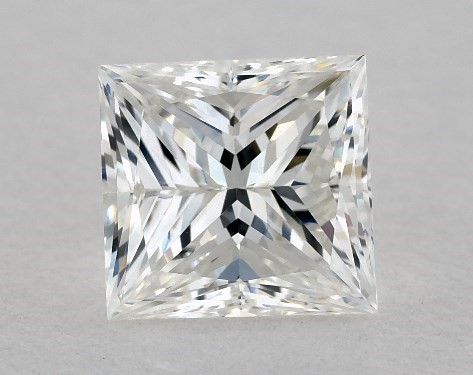 This 0.91 carat princess diamond F color VVS2 clarity has Good proportions and a diamond grading report from GIA