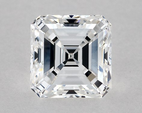 This 0.8 carat asscher diamond D color VVS2 clarity has Good proportions and a diamond grading report from GIA