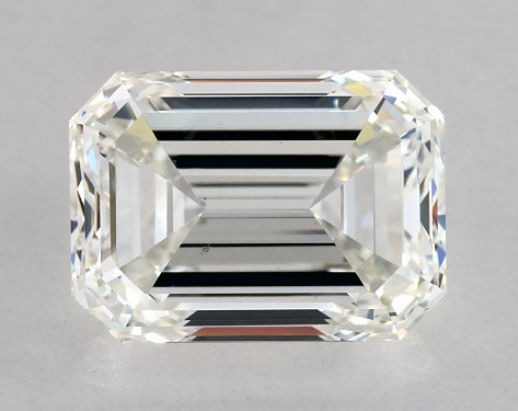 3.25 Carat I-VS2 Emerald Cut Diamond Twin Pavé Cross Over Diamond Engagement Ring