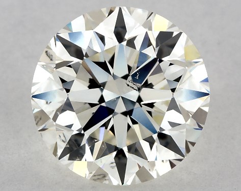 1.59 Carat I-VS2 Excellent Cut Round Diamond Tapered Pavé Engagement Ring