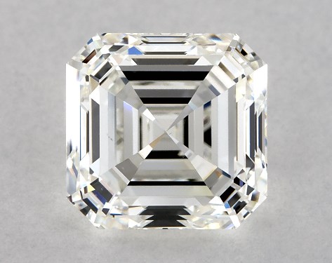 This 2.82 carat asscher diamond H color VS2 clarity has Good proportions and a diamond grading report from GIA