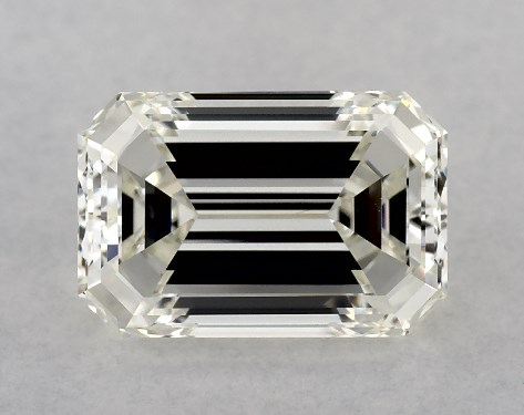 2.38 Carat K-VS1 Emerald Cut Diamond Bar Set and Three Sided Pavé Diamond Engagement Ring