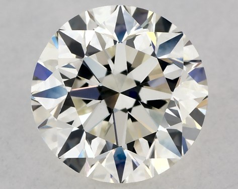 1.26 Carat I-VVS2 Very Good Cut Round Diamond Three Stone Diamond Engagement Ring with Scroll Undergallery
